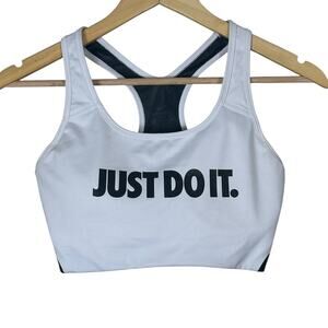 Nike Sports Bra Womens M White Racerback Dri-FIT Athleisure Gym Clean Girl
